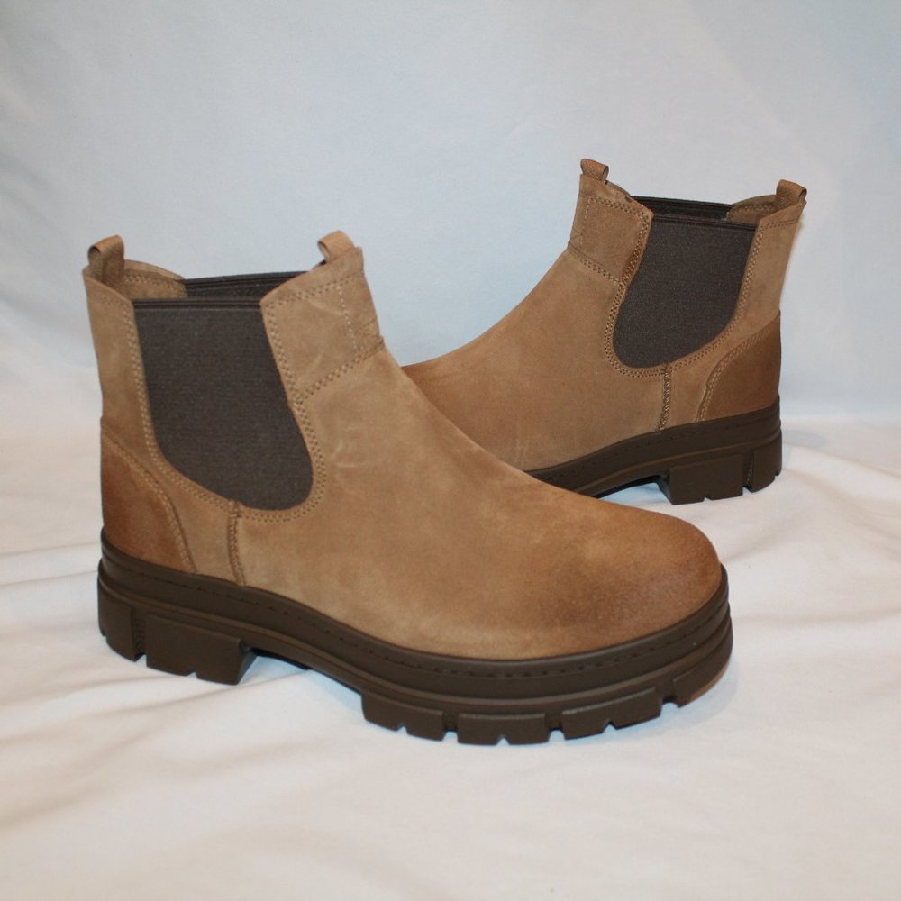 NIB UGG MEN'S WATERPROOF SUEDE CHELSEA‎ PULL ON WINTER WORK BOOTS CHESTNUT